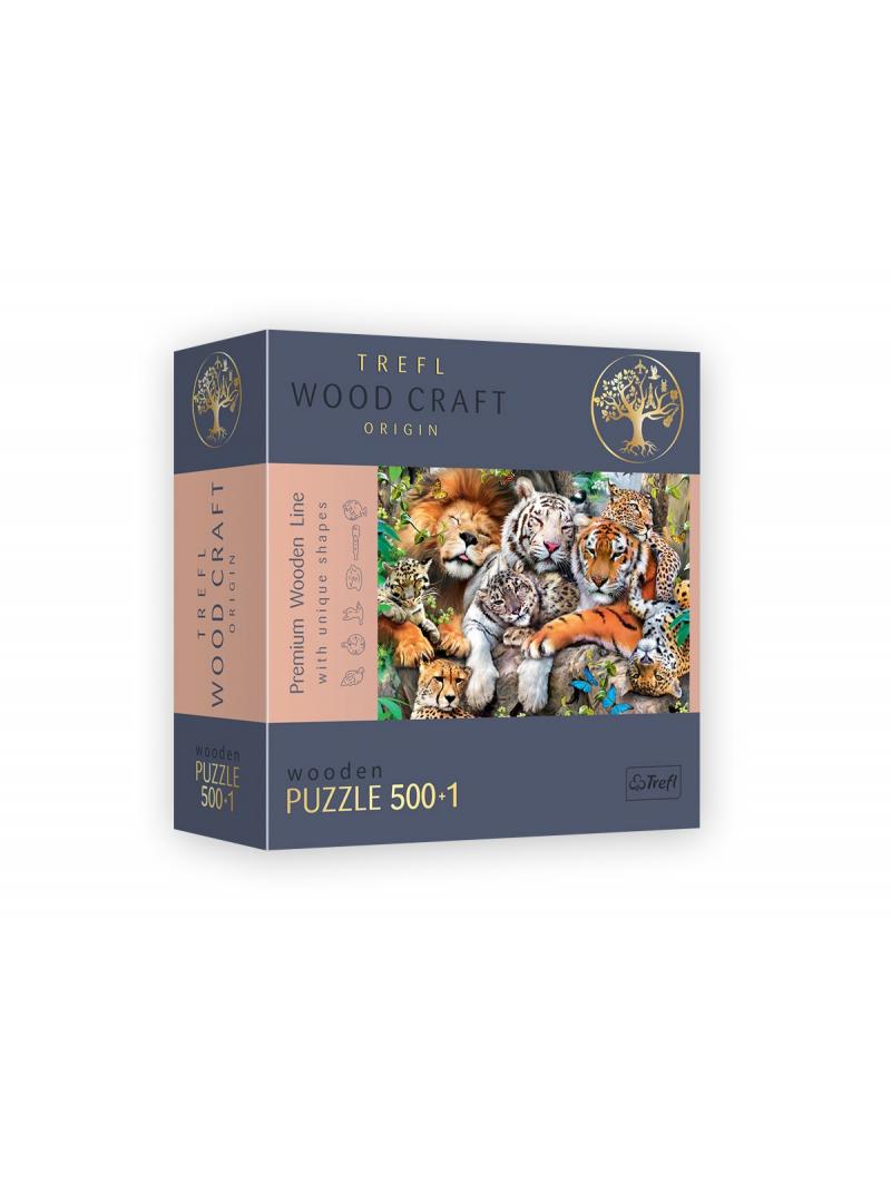 PUZZLE 500 PIECES EN BOIS - WILD CATS IN THE JUNGLE