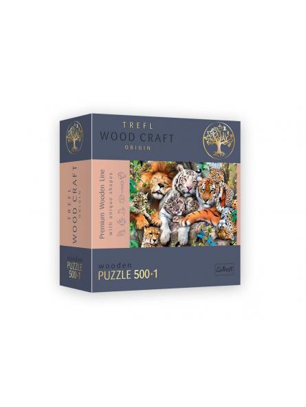 PUZZLE 500 PIECES EN BOIS - WILD CATS IN THE JUNGLE
