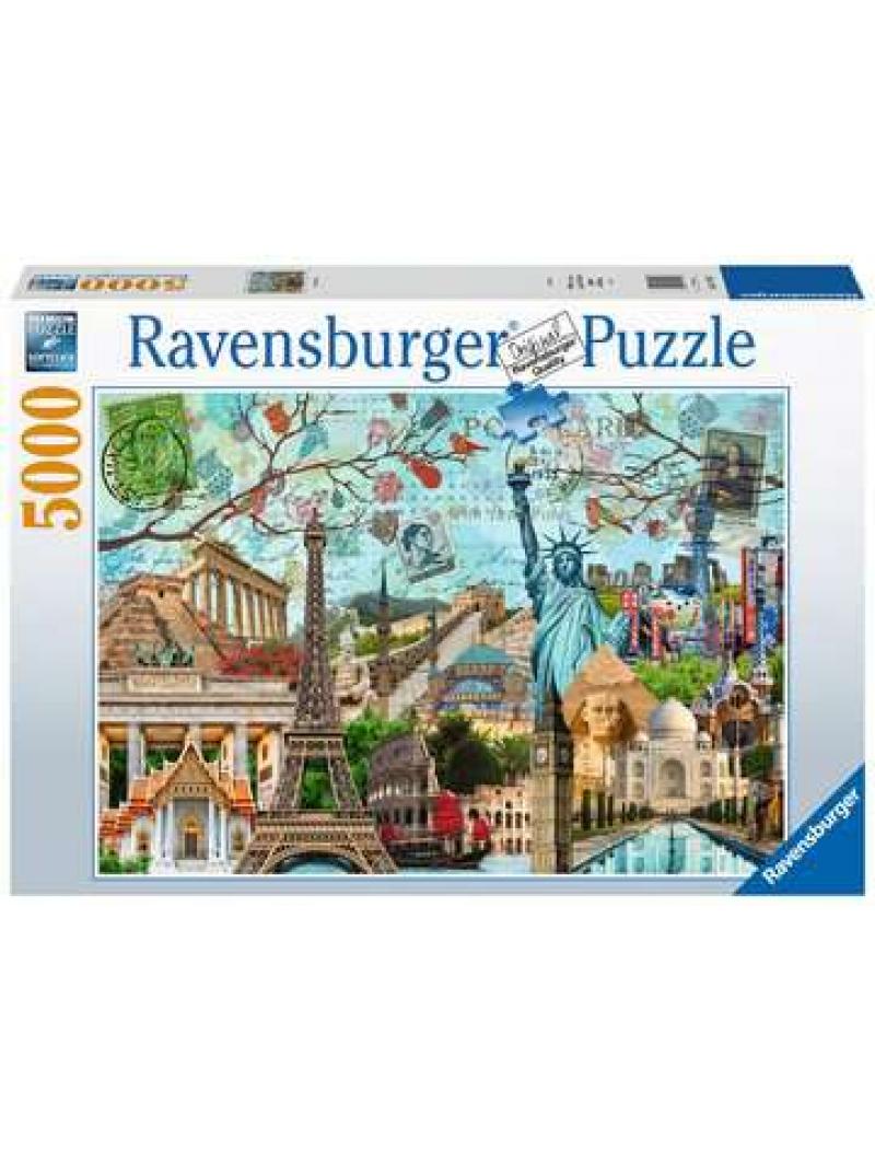 Puzzle 5000p Carte postale des monuments