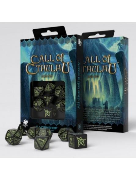 SET DE DÉS L'APPEL DE CTHULHU NOIR PHOSPHORESCENT