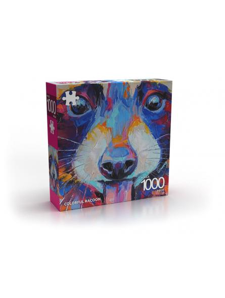 PUZZLE 1000P COLORFUL RACCOON